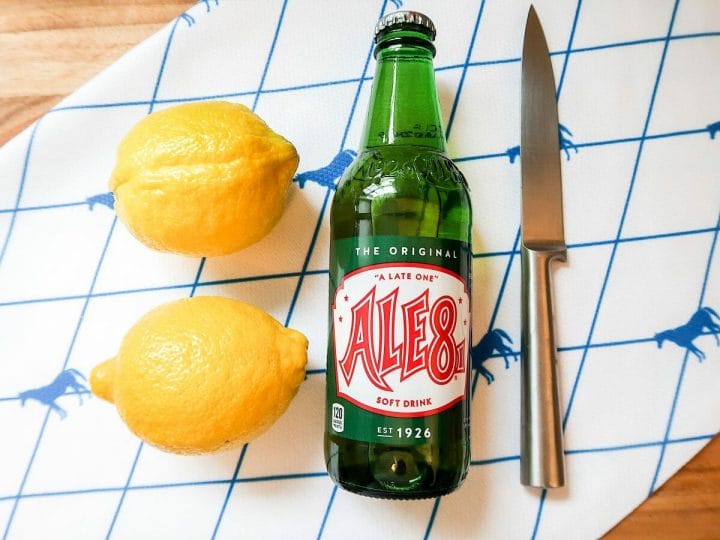 Ale-8-One with knife and lemon