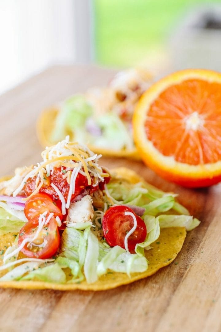 Tostadas Made From The Easiest Crockpot Chicken, Made With Sunkist Oranges by JC Phelps of JCP Eats, A Kentucky Based Food, Travel, and Lifestyle Blog