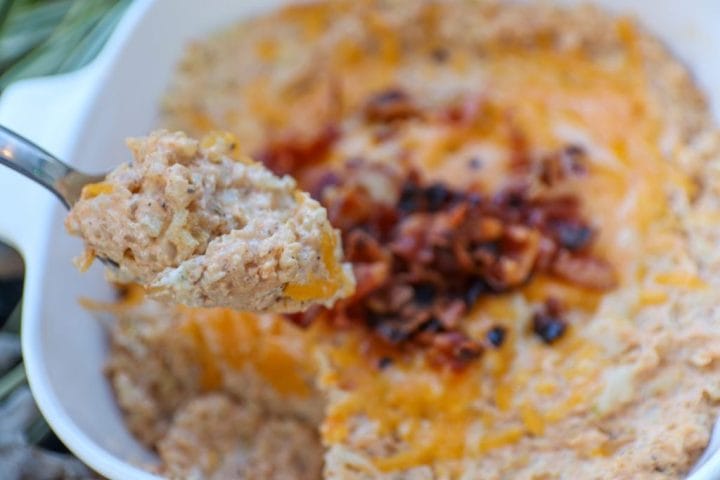 Cheesy Riced Cauliflower With Bacon