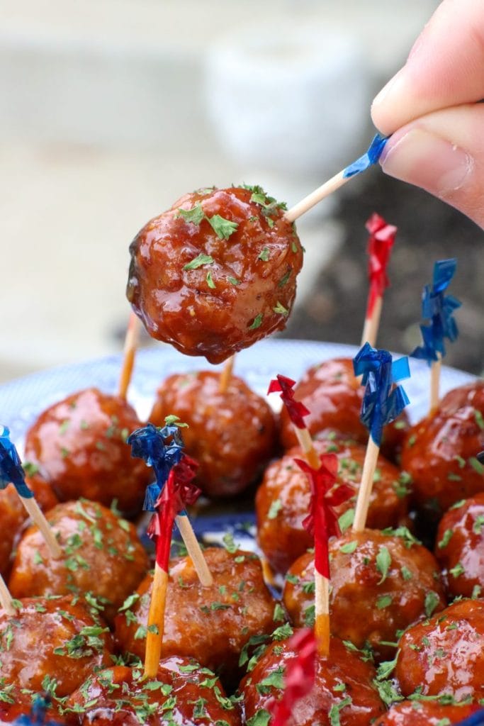 Bourbon BBQ Meatballs Appetizer