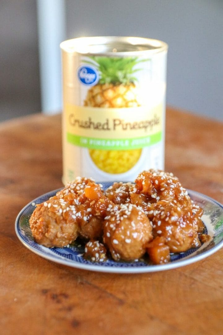 Teriyaki Pineapple Crockpot Meatballs