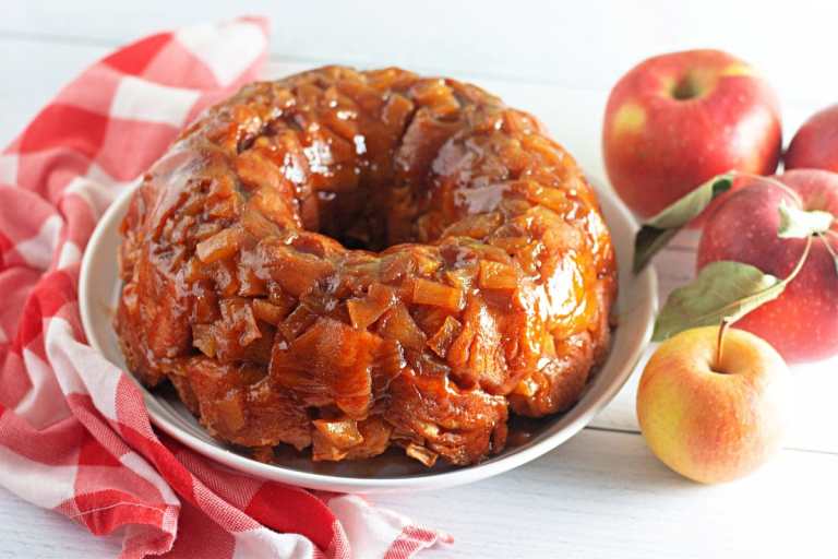 Pull apart bread with apple.
