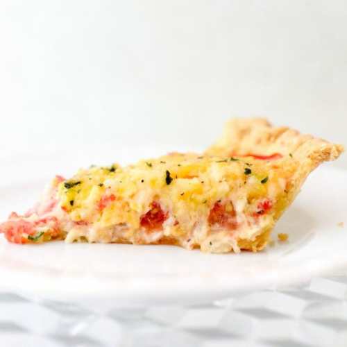 Tomato Pie with Pimento Cheese Topping