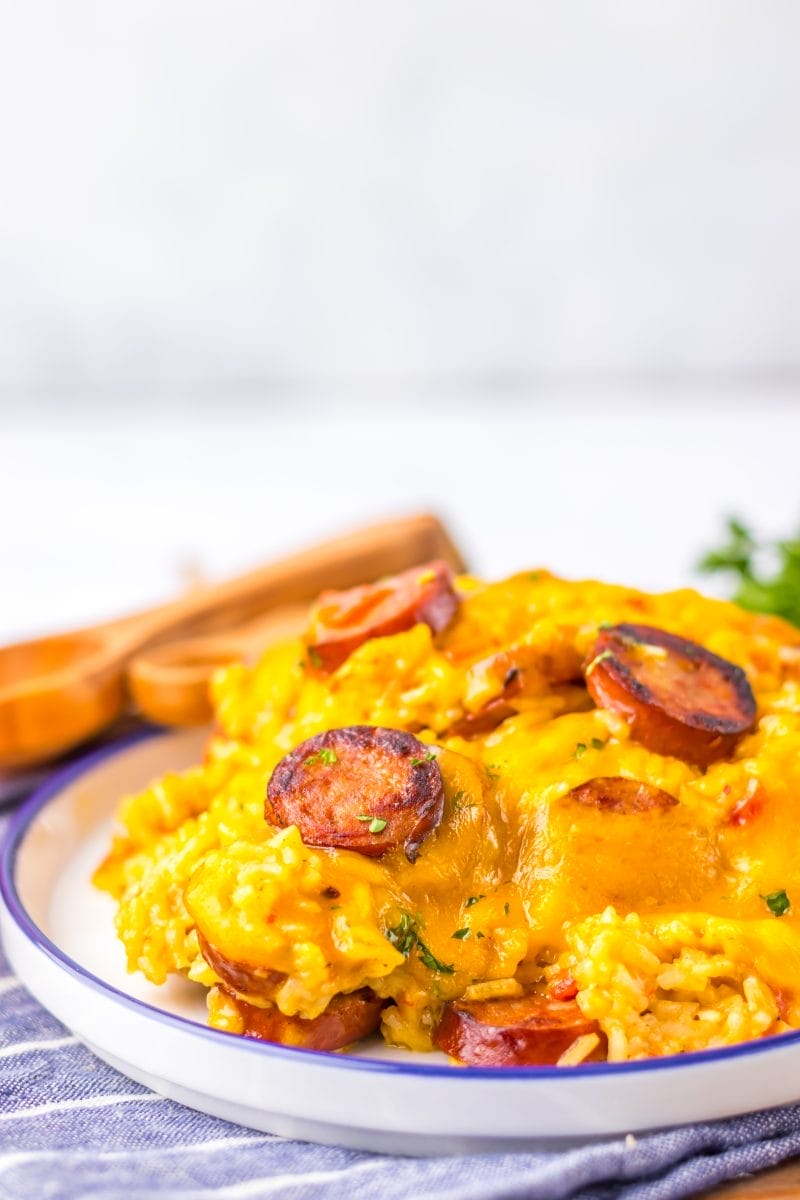 One Pot Cheesy Sausage Rice