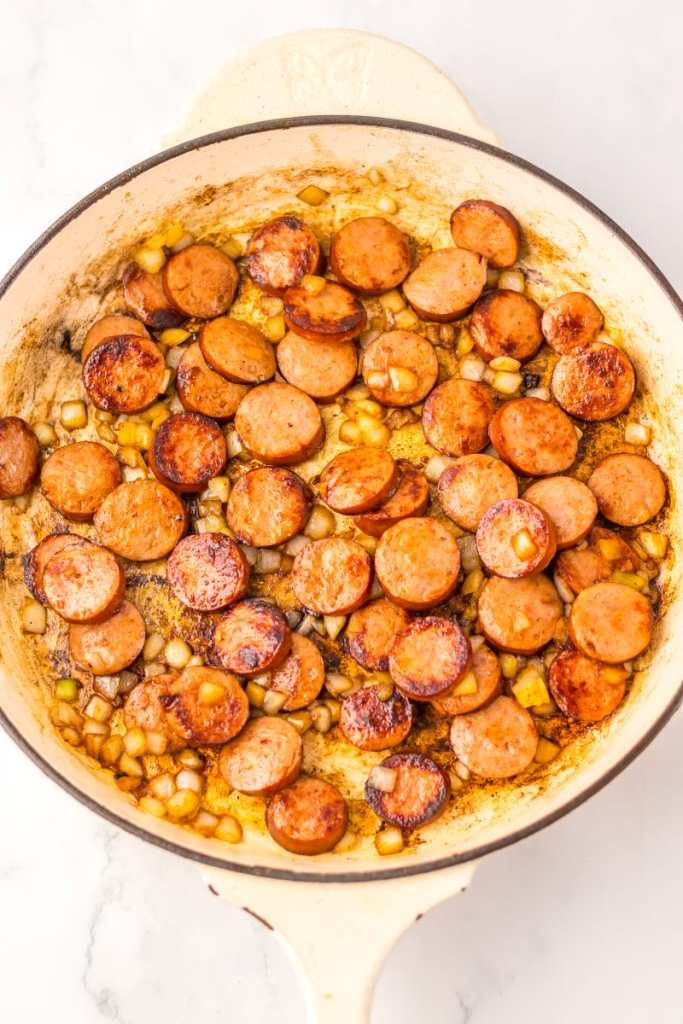 One Pot Cheesy Sausage Rice