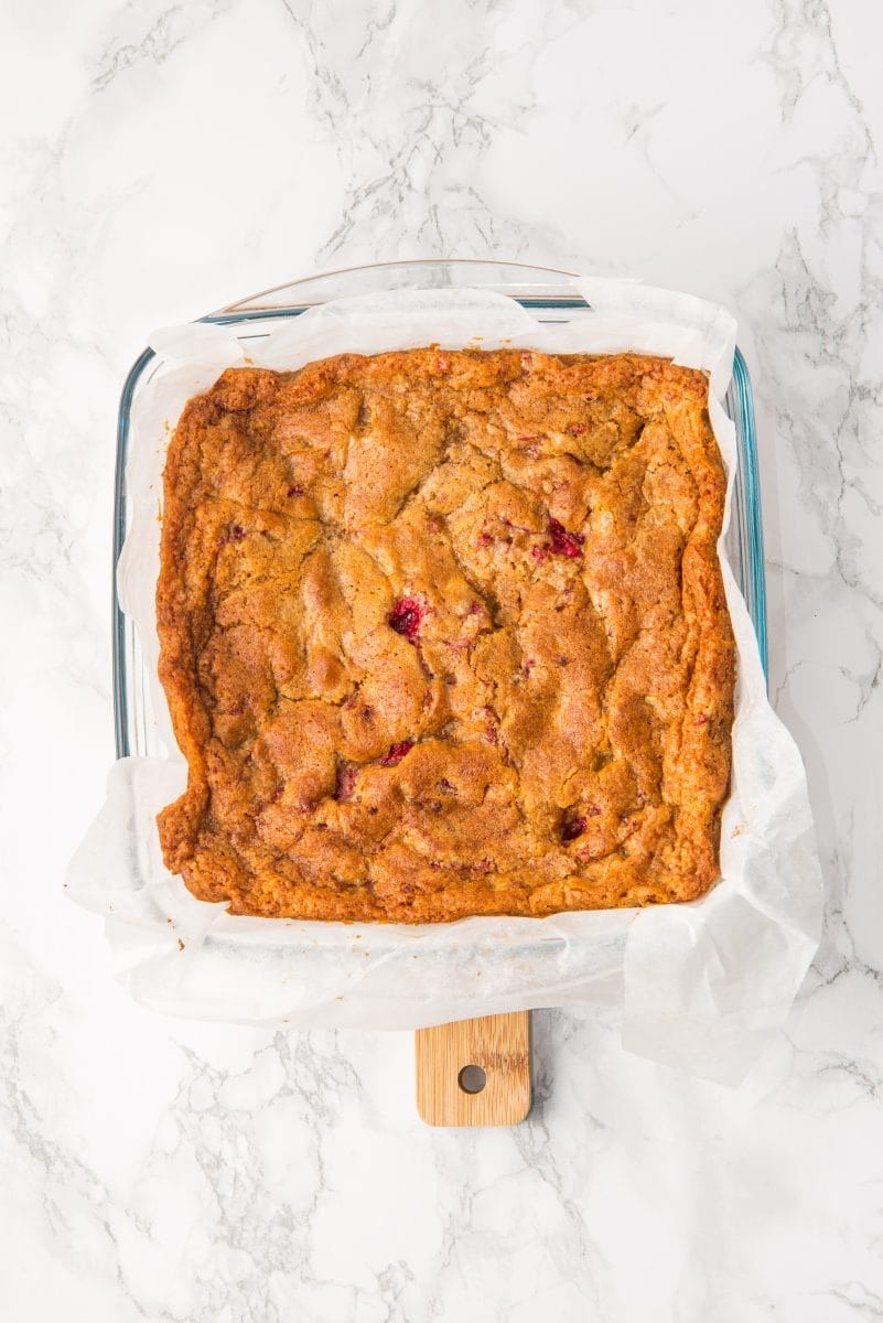 Raspberry White Chocolate Blondies